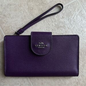 Coach Dark Purple Wristlet Clutch